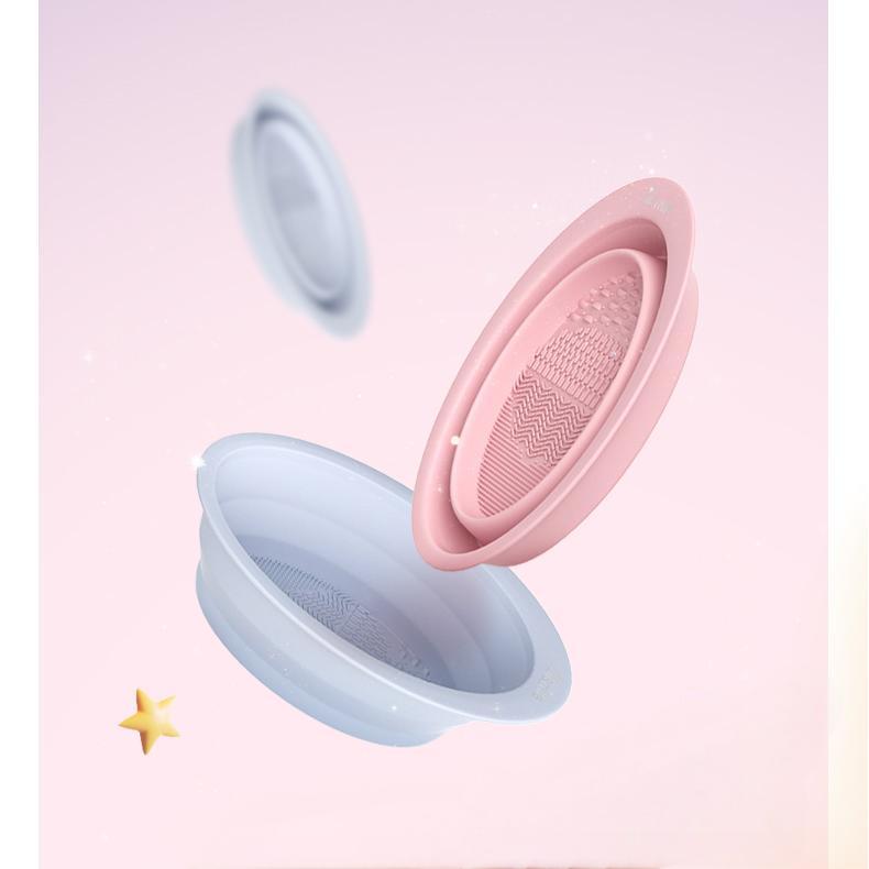 Allsmile Foldable Silicone Makeup Brush Cleansing Pink 1pcs