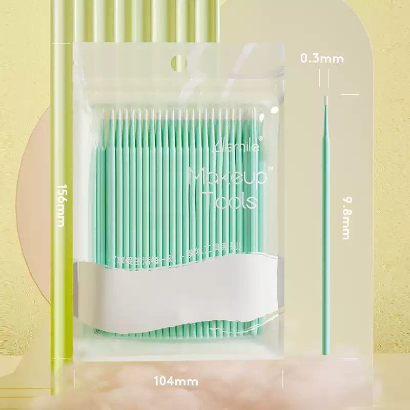 Allsmile Disposable Cotton Swabs Eyelash Extension Tools Radom Color 100pcs