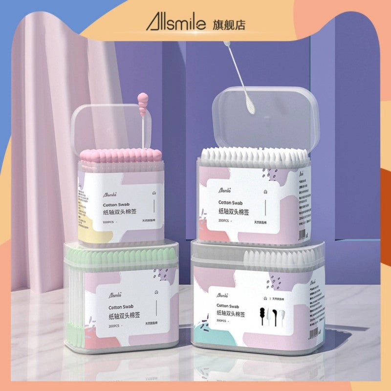 Allsmile Double-ended Cotton Swab White 100pcs