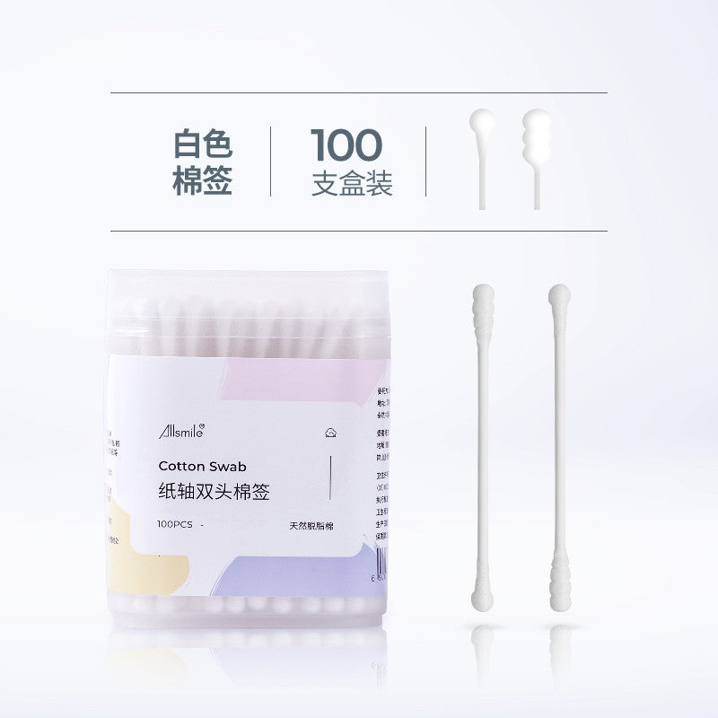 Allsmile Double-ended Cotton Swab White 100pcs