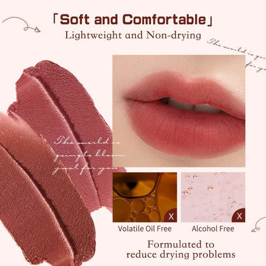Flower Nose Strawberry Rococo Series Cloud Mat Lip #S08 Velvet Redwood