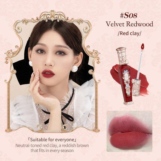 Flower Nose Strawberry Rococo Series Cloud Mat Lip #S08 Velvet Redwood