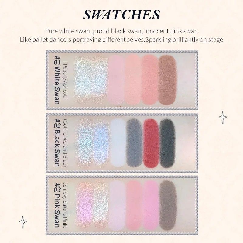 Flower Knows Swan Ballet Six-Color Eyeshadow #02 Black Swan