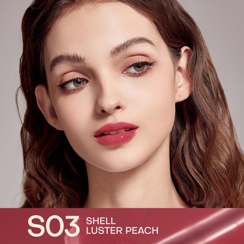 Mistine Lipstick Thai Latte Sheer Aqua Rouge Flowing Jamaica #S03 Shell Luster Peach