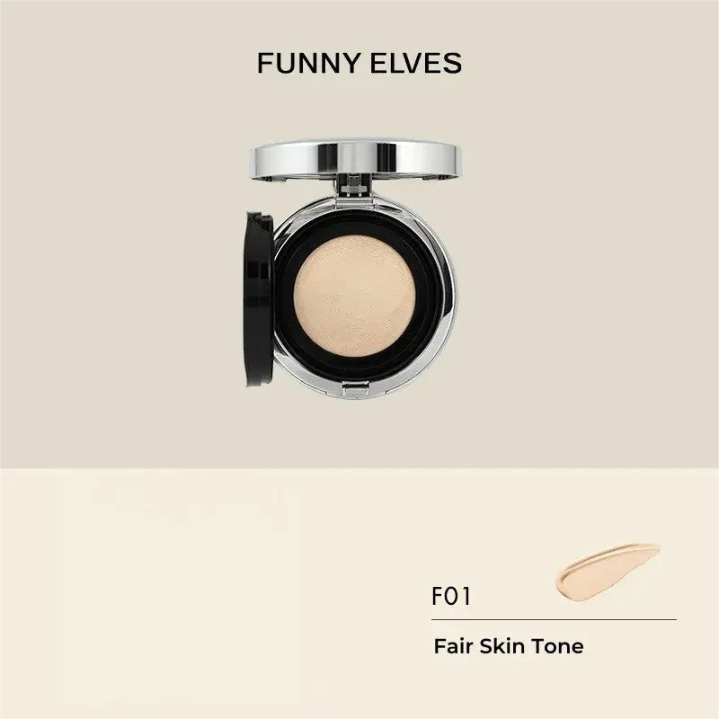 Funny Elves方里底气持妆气垫粉底液F01象牙白 12g + 替换芯12g