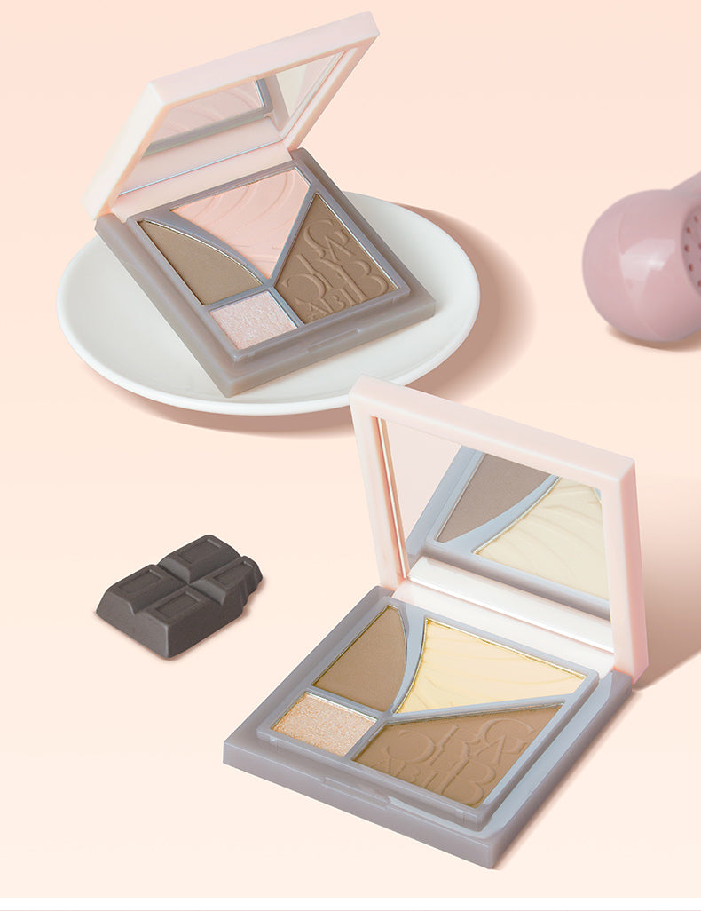 Gracebabi 4-Color Highlighter Contour Palette #02 Sweet Apricot Pink