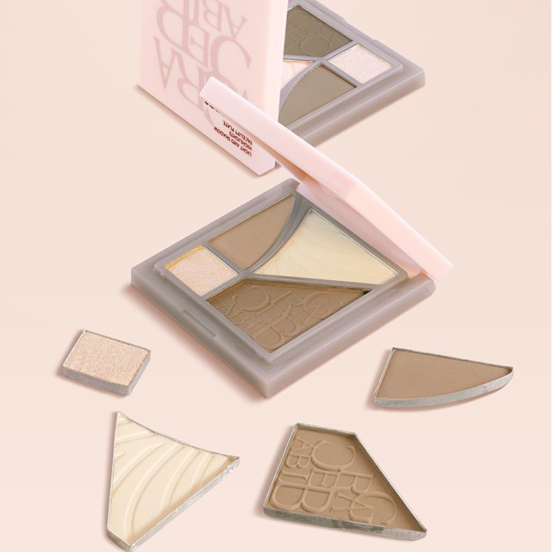 Gracebabi 4-Color Highlighter Contouring Palette #01 Milk Salt Champagne