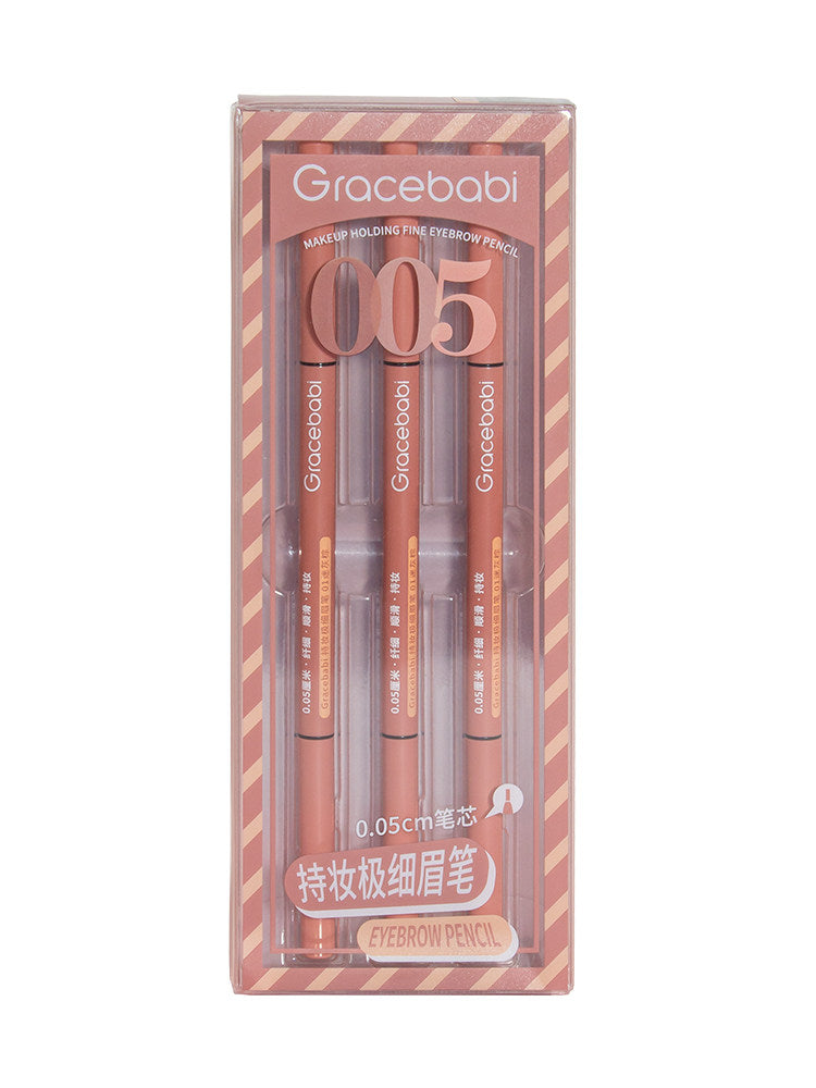 Gracebabi 005 Ultra-Fine Eyebrow Pencil Set (Ash Brown + Gray Black + Honey Brown)