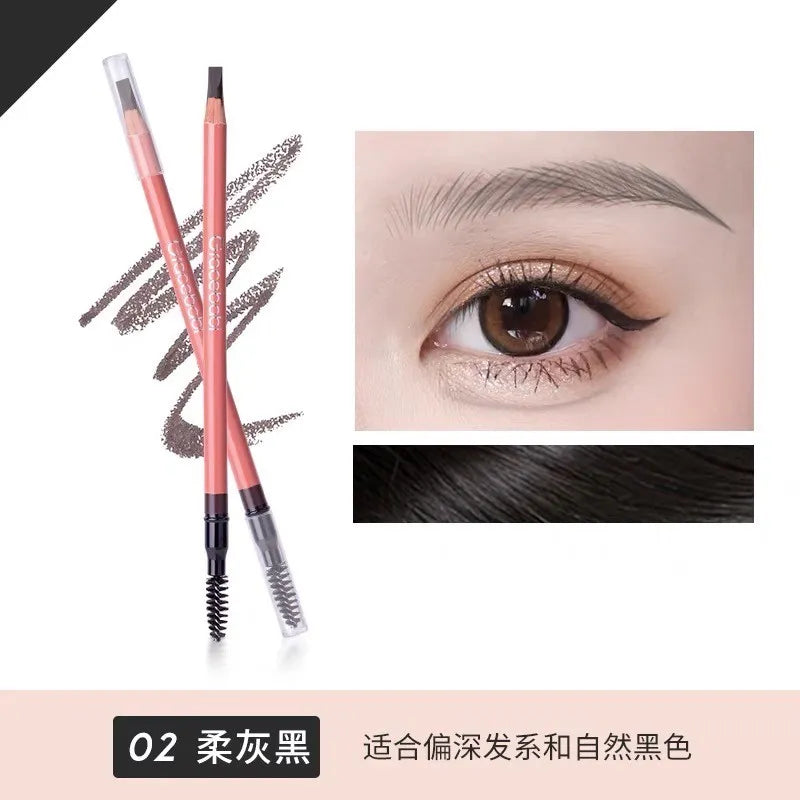️Gracebabi Double-head Eyebrow Pencil #02 Gray Black 1pcs
