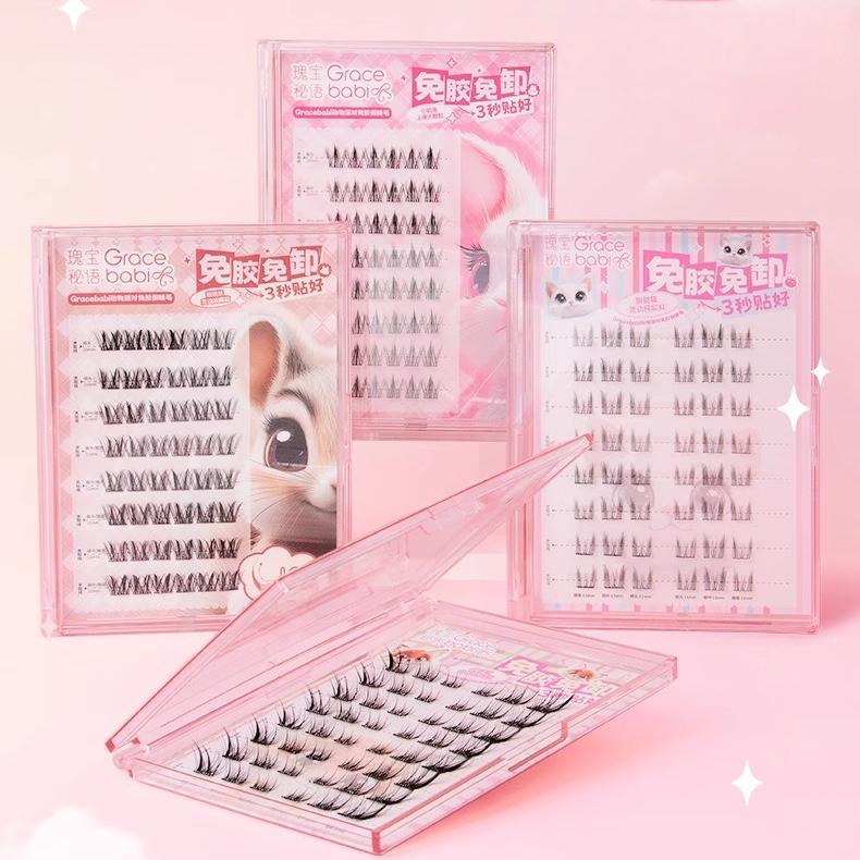 Gracebabi Animal Party Glue-free False Eyelashes #03 Frizzy Mouse