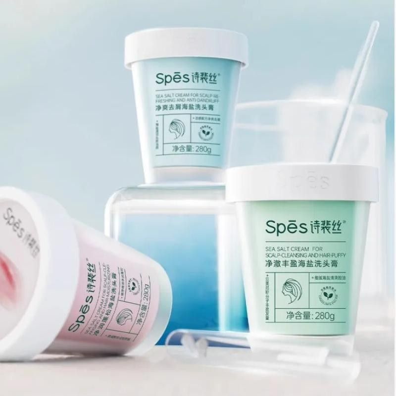 Spes Purifying Fluffy Oil Control Sea Salt Shampoo Pink 280g