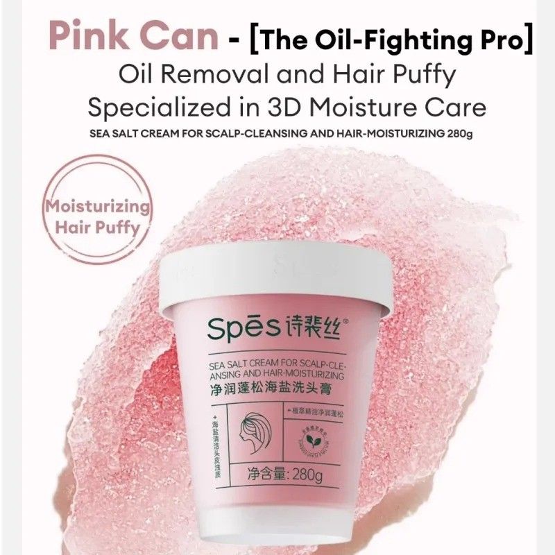 Spes Purifying Fluffy Oil Control Sea Salt Shampoo Pink 280g