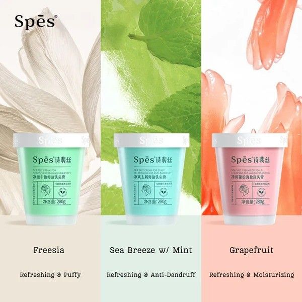 Spes Sea Salt Cream For Scalp Refreshing Anti-dandruff Shampoo 280g