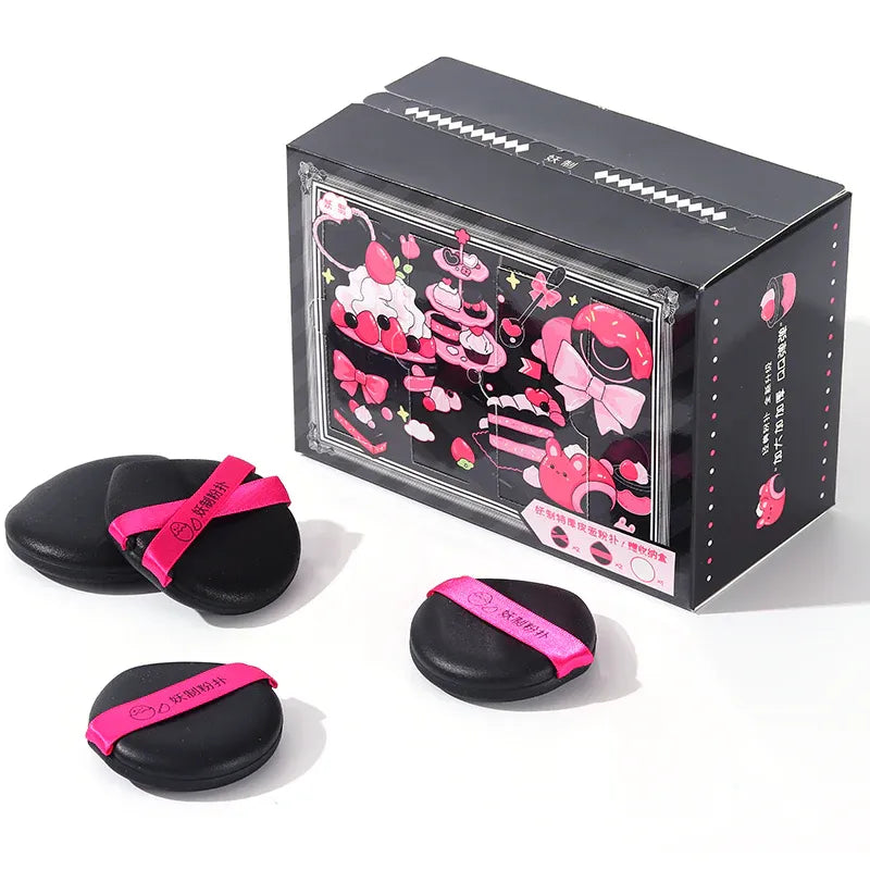 Yaozhi Leather Puff Set Pink 4pcs