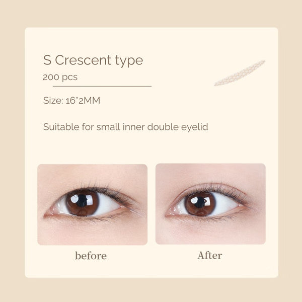Amortals Precision Fit Double Eyelid Sticker S Crescent Type