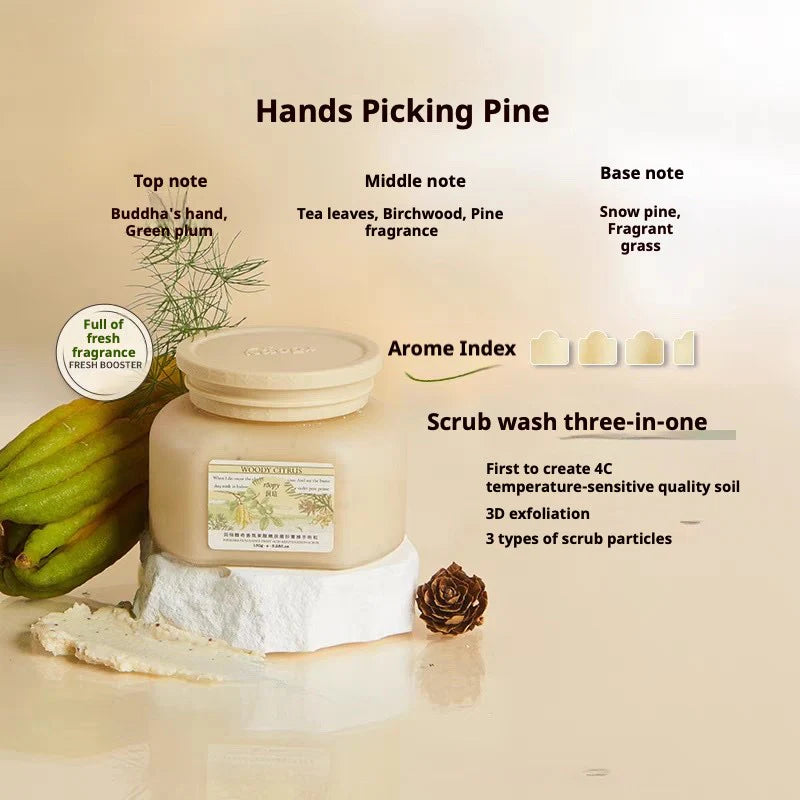 Roopy Fougere Fragrance Fruit Acid Body Scrub Hands Picking Pine 150g