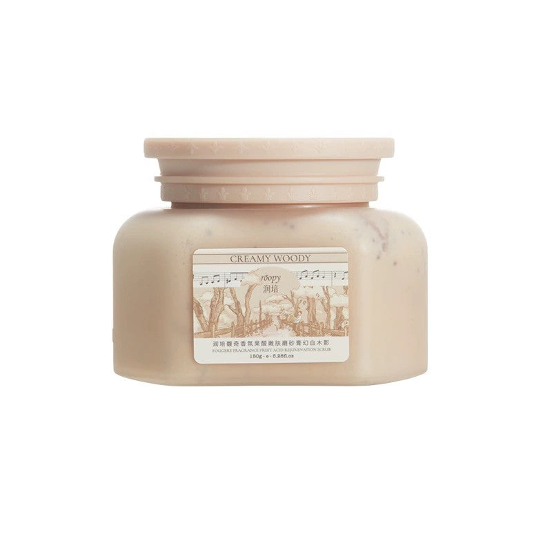 Roopy Fougere Fragrance Fruit Acid Body Scrub Magic White Wood Shadow 150g