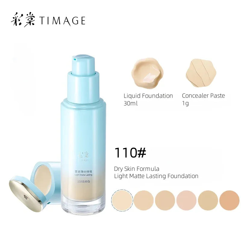 Timage Matte Lasting Foundation and Correcting Concealer N #110 Hughu 30ml