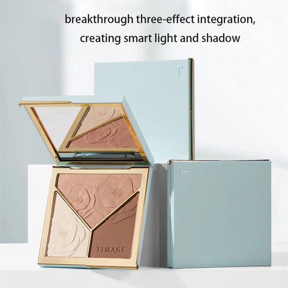 Timage 3-Color Contour Palette Highlighter Shadow #A01 Soft Sun Shadow