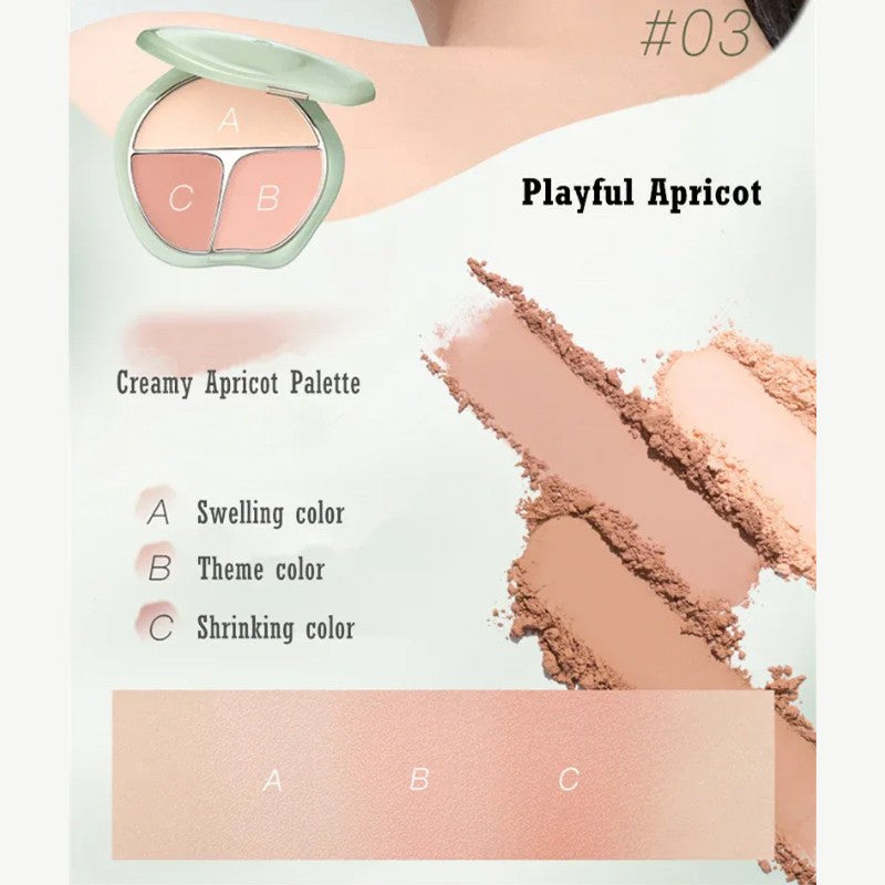 Timage Three Color Blush Palette #03 Playful Apricot