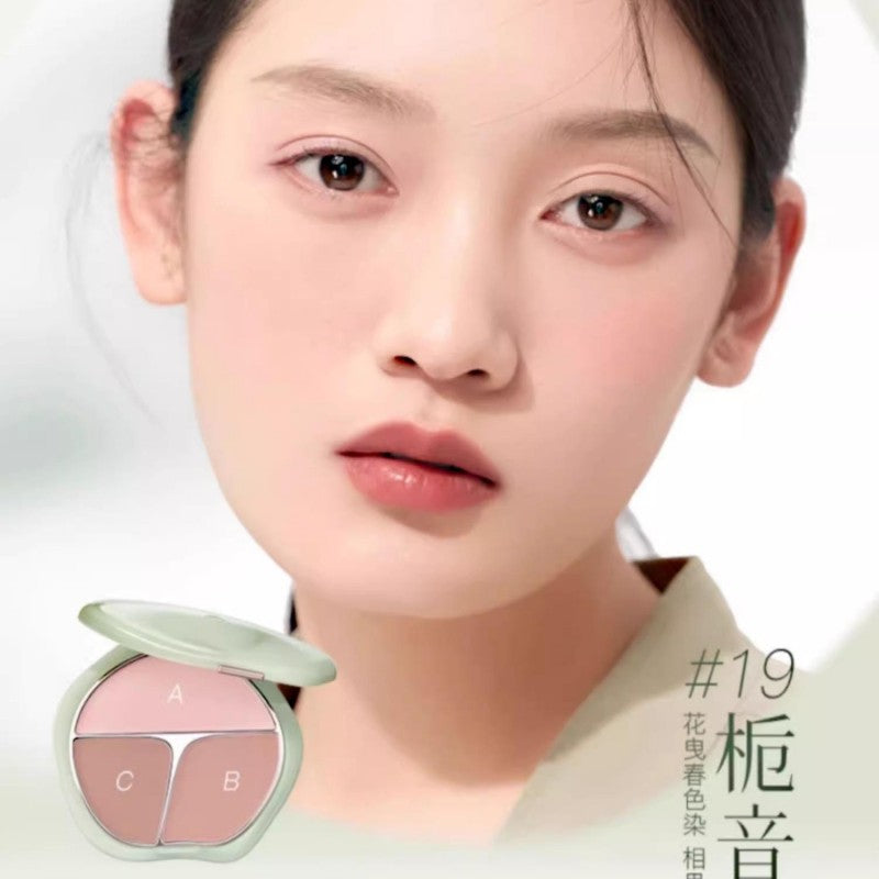 Timage 3-Color Blush Palette #19 Red Bean Pink 13g