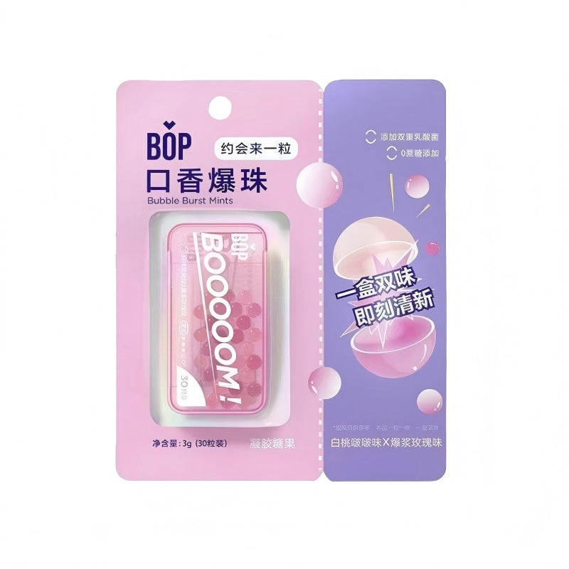 BOP Chewing Popping Pearl Candy White Peach Rose 30pcs