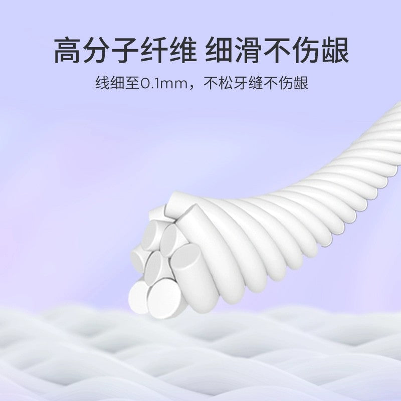 BOP Disposable Twin-Line Fresh Floss Stick Peach 10pcs