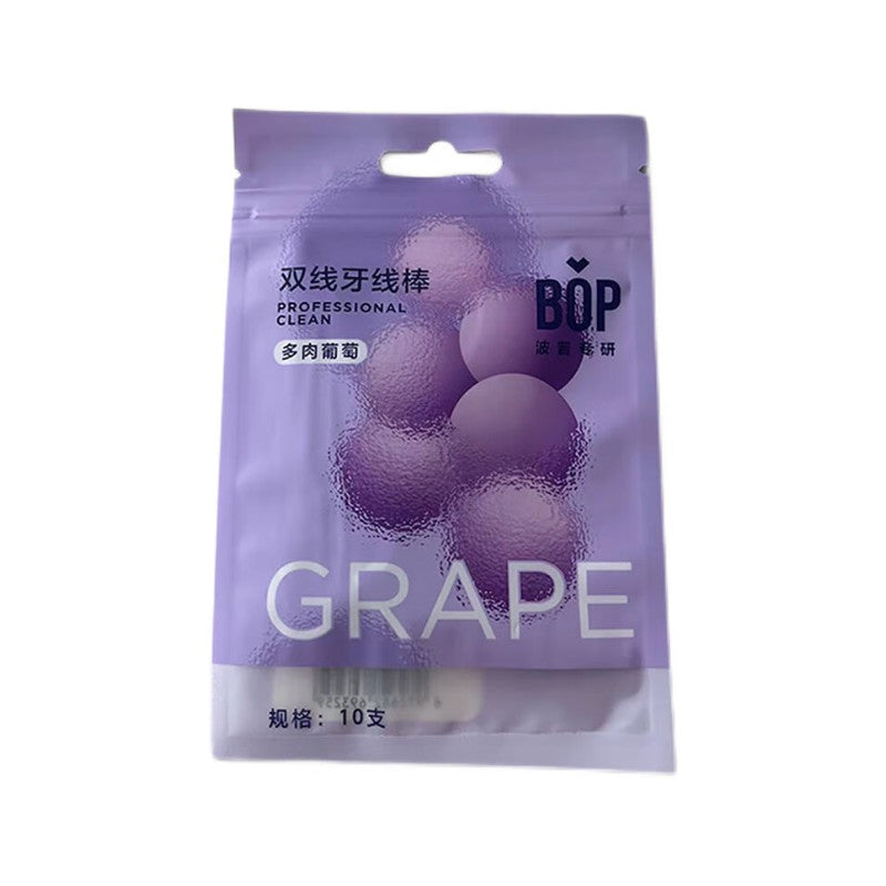 BOP Disposable Stemmed Twin-Line Fresh Floss Stick Succulent Grape 10pcs