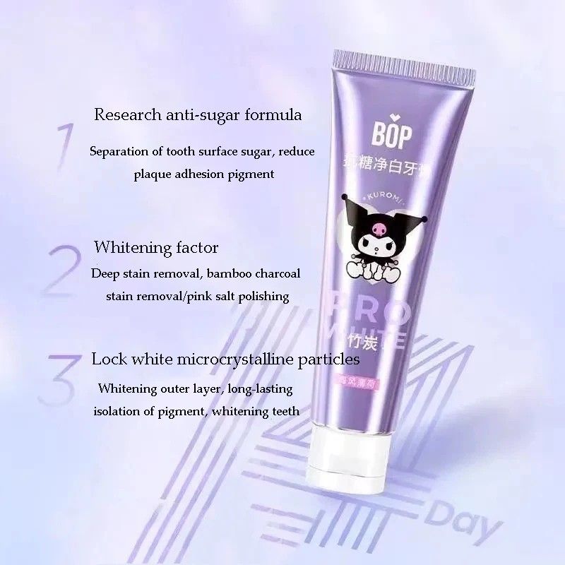 BOP Anti-Sugar Whitening Toothpaste Kuromi Bamboo Charcoal Mint 100g
