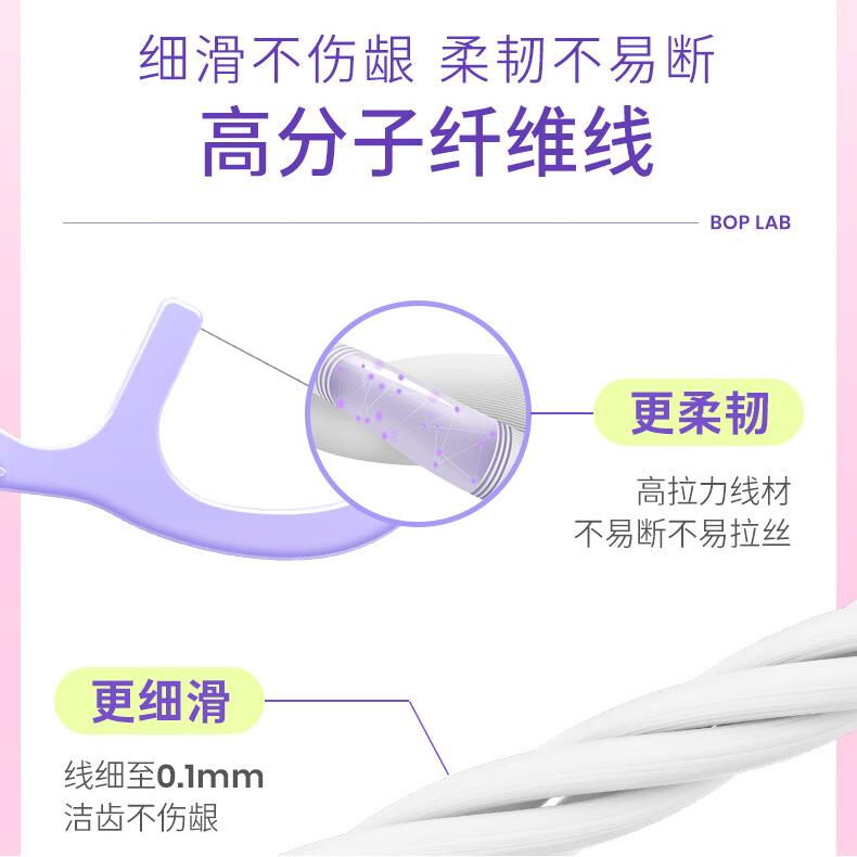 Bop Ultra Fine Single Line Floss Stick Hangyodon Grape Flavo 50pcs