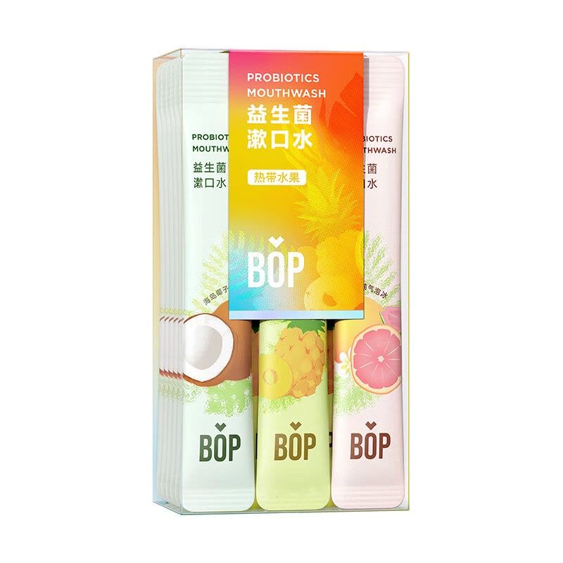 BOP Probiotic Strip Mouthwash Fresh Breath Tropical Fruit 20pcs