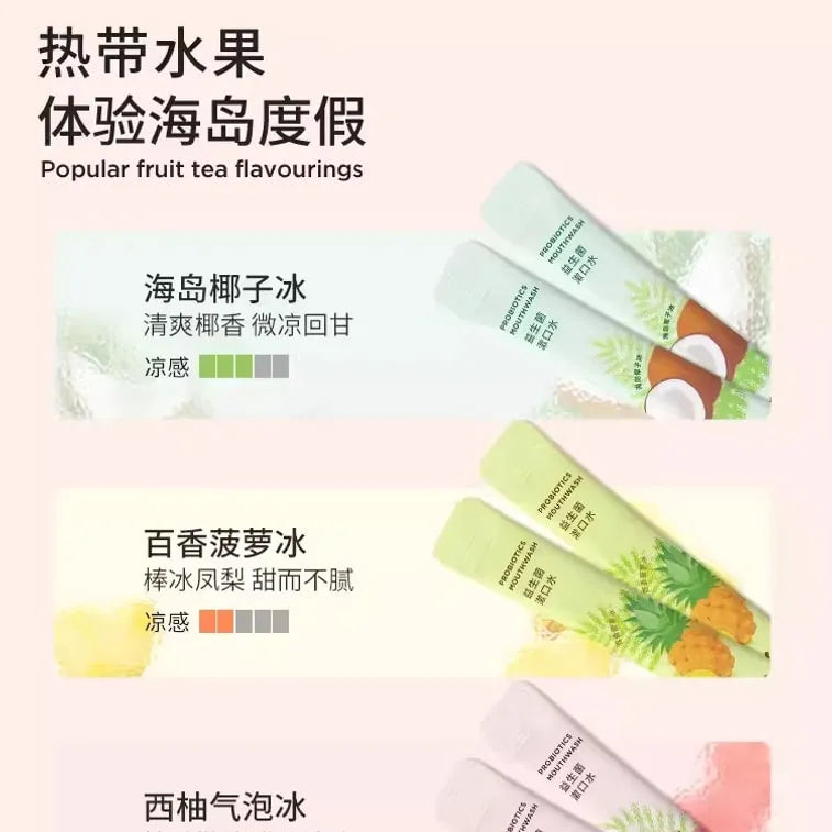 BOP Probiotic Strip Mouthwash Fresh Breath Tropical Fruit 20pcs
