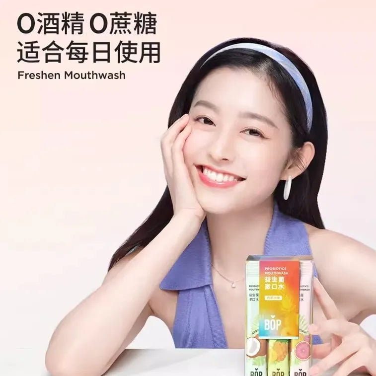 BOP Probiotic Strip Mouthwash Fresh Breath Tropical Fruit 20pcs