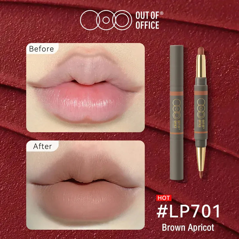 Out Of Office Dual-Ended Lip Sculpting Pen #LP701 Brown Apricot