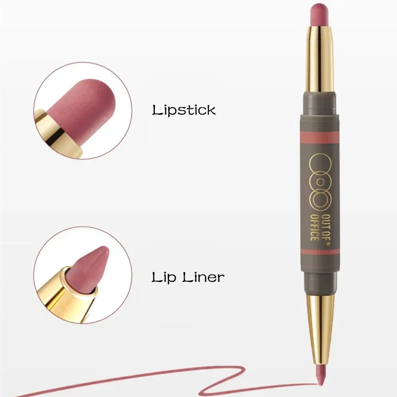 Out Of Office Dual-Ended Lip Sculpting Pen #LP701 Brown Apricot