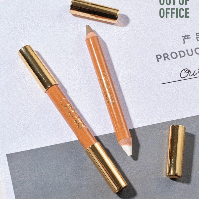 Out Of Office OOO Double-Ended Contour Pen #02 Matte White + Cement Gray