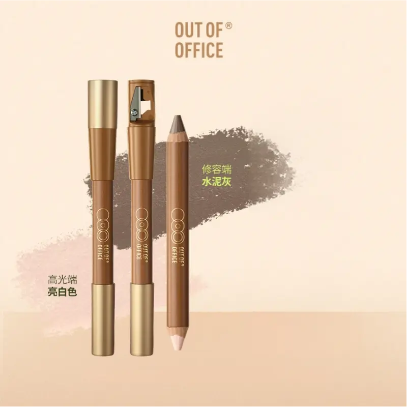 Out Of Office Dual-Ended Highlighter & Contour Stick Pro #001 Bright White + Cement Gray