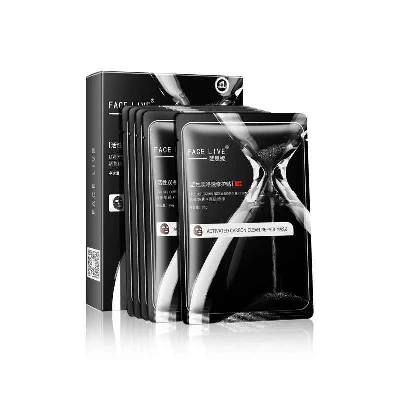 Face Live Aactivated Carbon Clean Repair Mask 5pcs