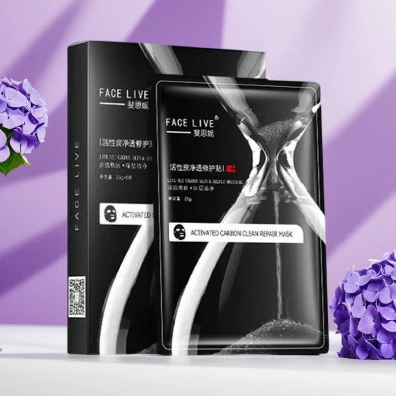 Face Live Aactivated Carbon Clean Repair Mask 5pcs