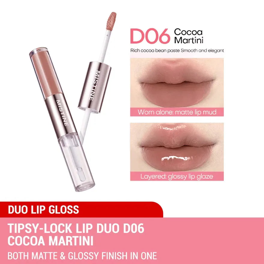 Mistine Duo Tipsy-Lock Lip Glaze #D06 Coco Martini