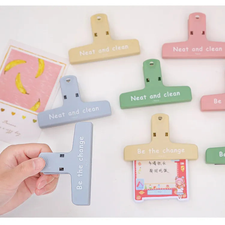 Yulu Paper Magnetic Binder Clips for Paper File Pink