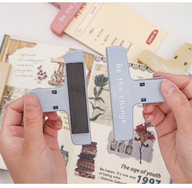 Yulu Paper Magnetic Binder Clips for Paper File Pink