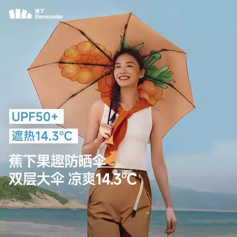 Beneunder Fun Series 5-Folding Umbrella Love and Peace