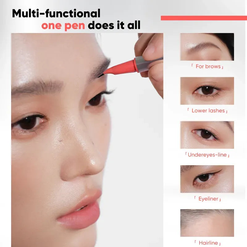 Judydoll Dual-ended Triple-Prong Liquid Eyebrow Pen #01 Grey Brown