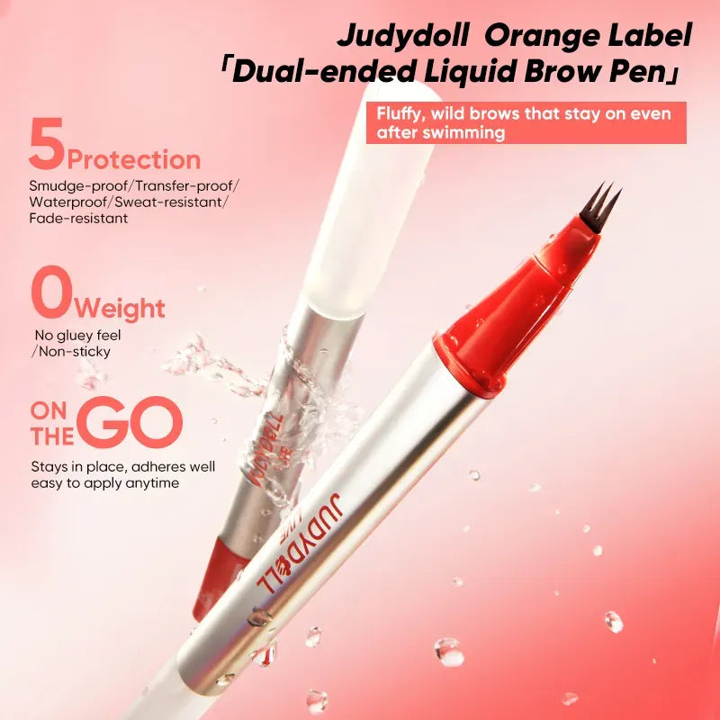 Judydoll Dual-ended Triple-Prong Liquid Brow Pen #02 Dark Brown