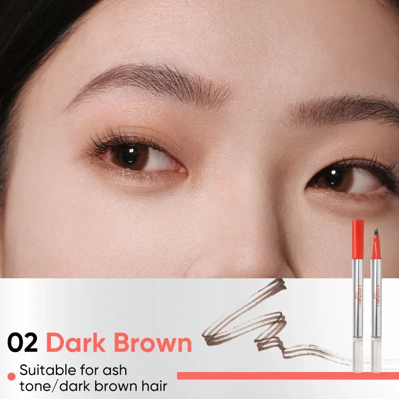 Judydoll Dual-ended Triple-Prong Liquid Brow Pen #02 Dark Brown