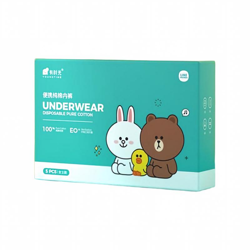 Youngtime Line Friends Disposable Cotton Underwear XXL 5pcs