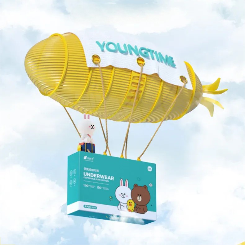 Youngtime Line Friends Disposable Cotton Underwear XXL 5pcs