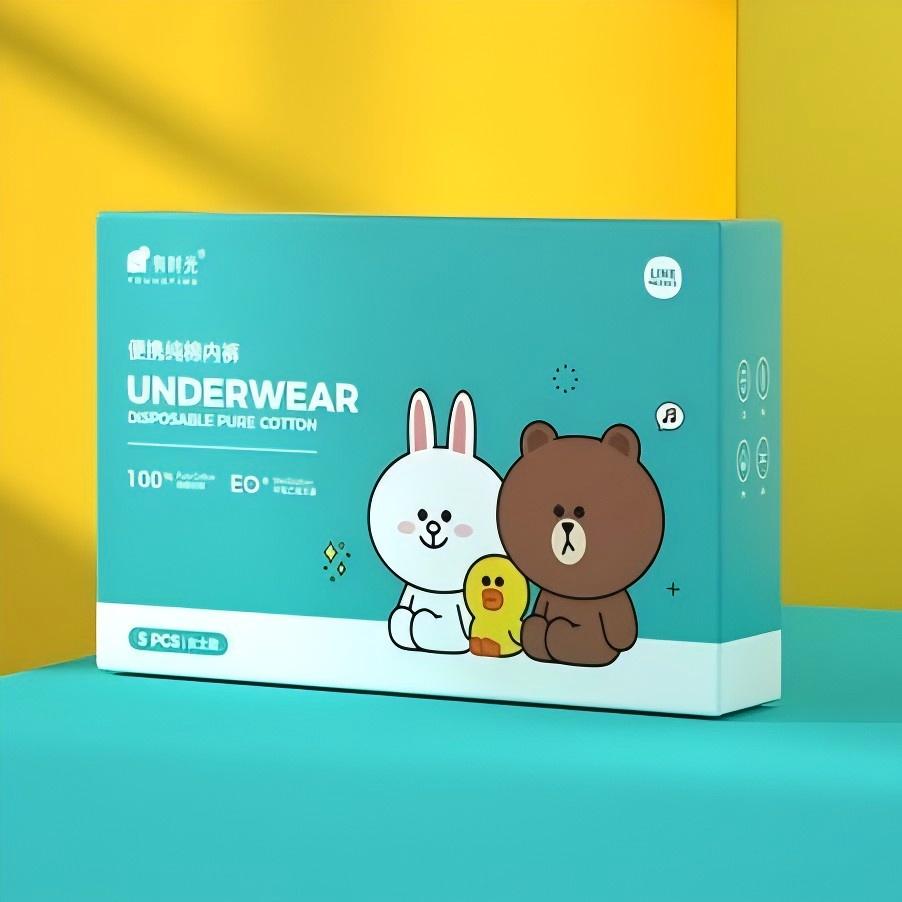 Youngtime Line Friends Disposable Cotton Underwear XXL 5pcs