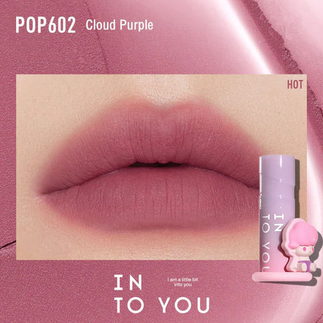 INTO YOU POP MART Airy Velvet Matte Lip Mud #POP602 CLOUD PURPLE 1.8g